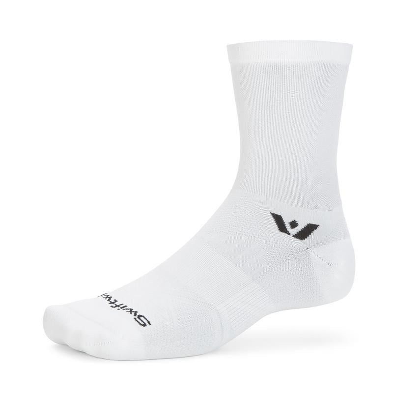 Swiftwick Aspire Crew Socks, Color: Circuit White, Size: M