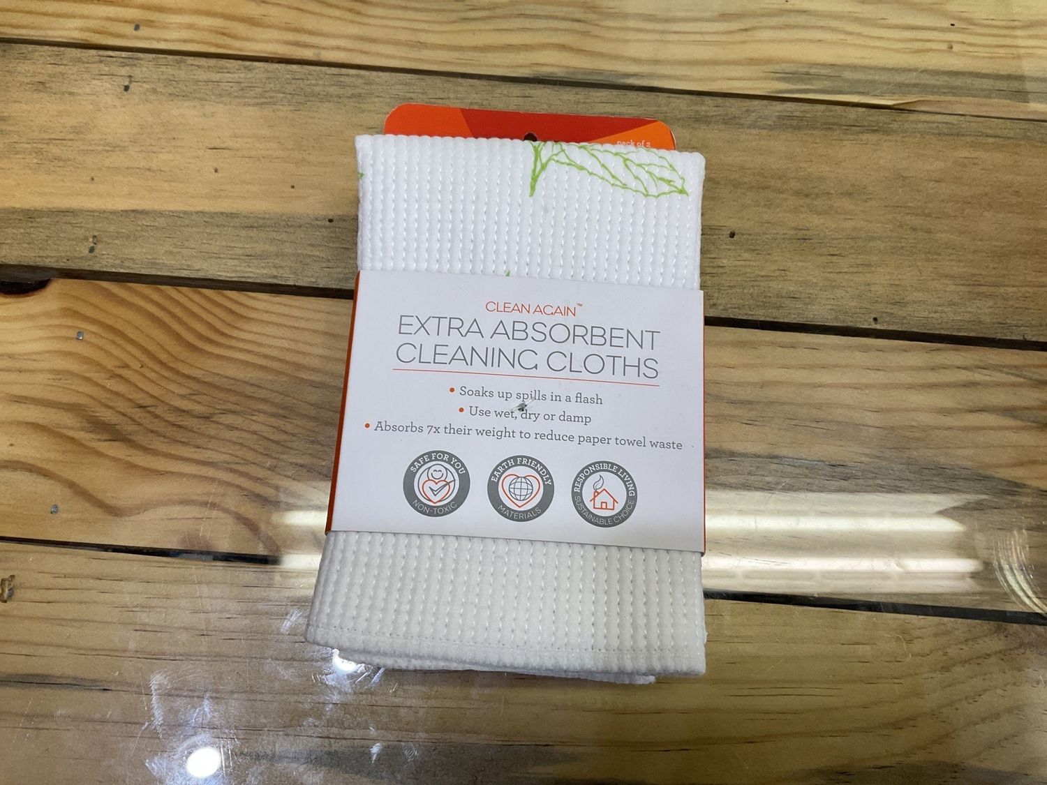 Full circle Extra Absorbent Cleaning Cloth Pack of 2 Green Leaves