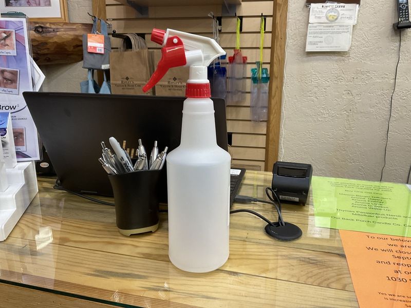 Plastic Spray Bottle Red Nozzle