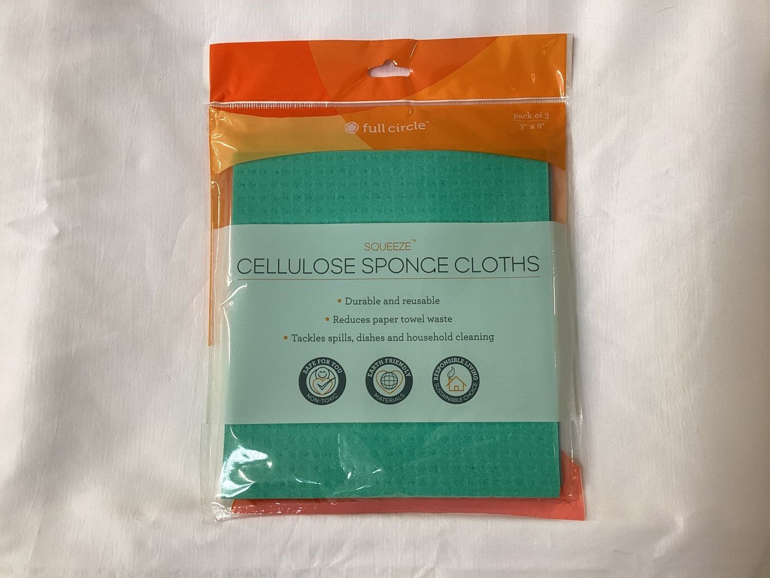 Full circle Squeeze Cellulose Sponge Cloths 3 pk