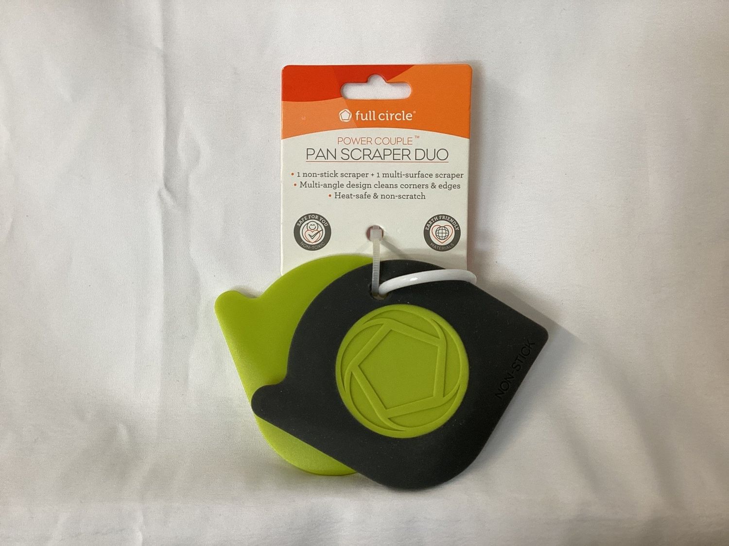 Full circle Power Couple Pan Scraper Duo, gray and green