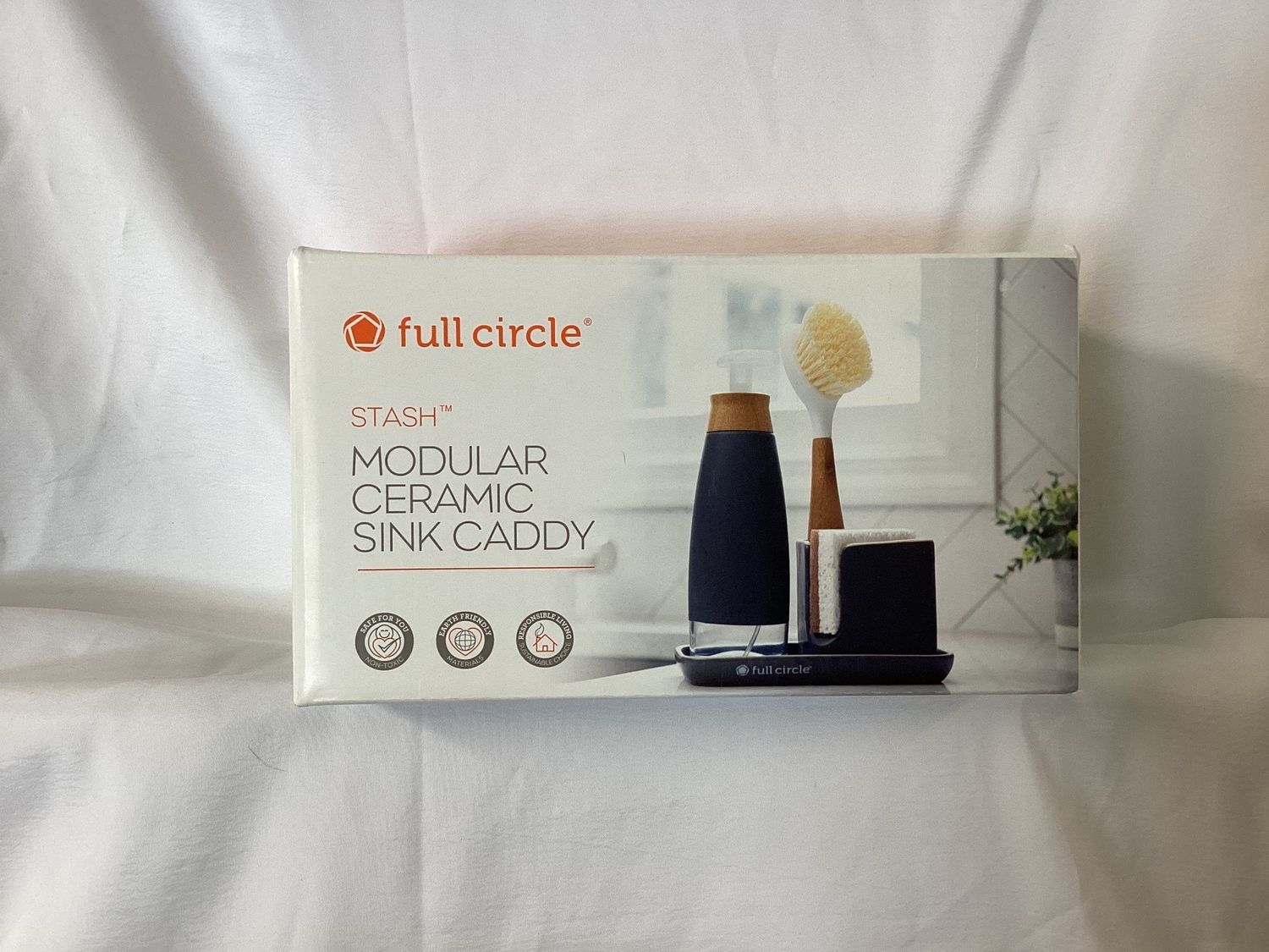 Full circle Stash Modular Ceramic Sink Caddy