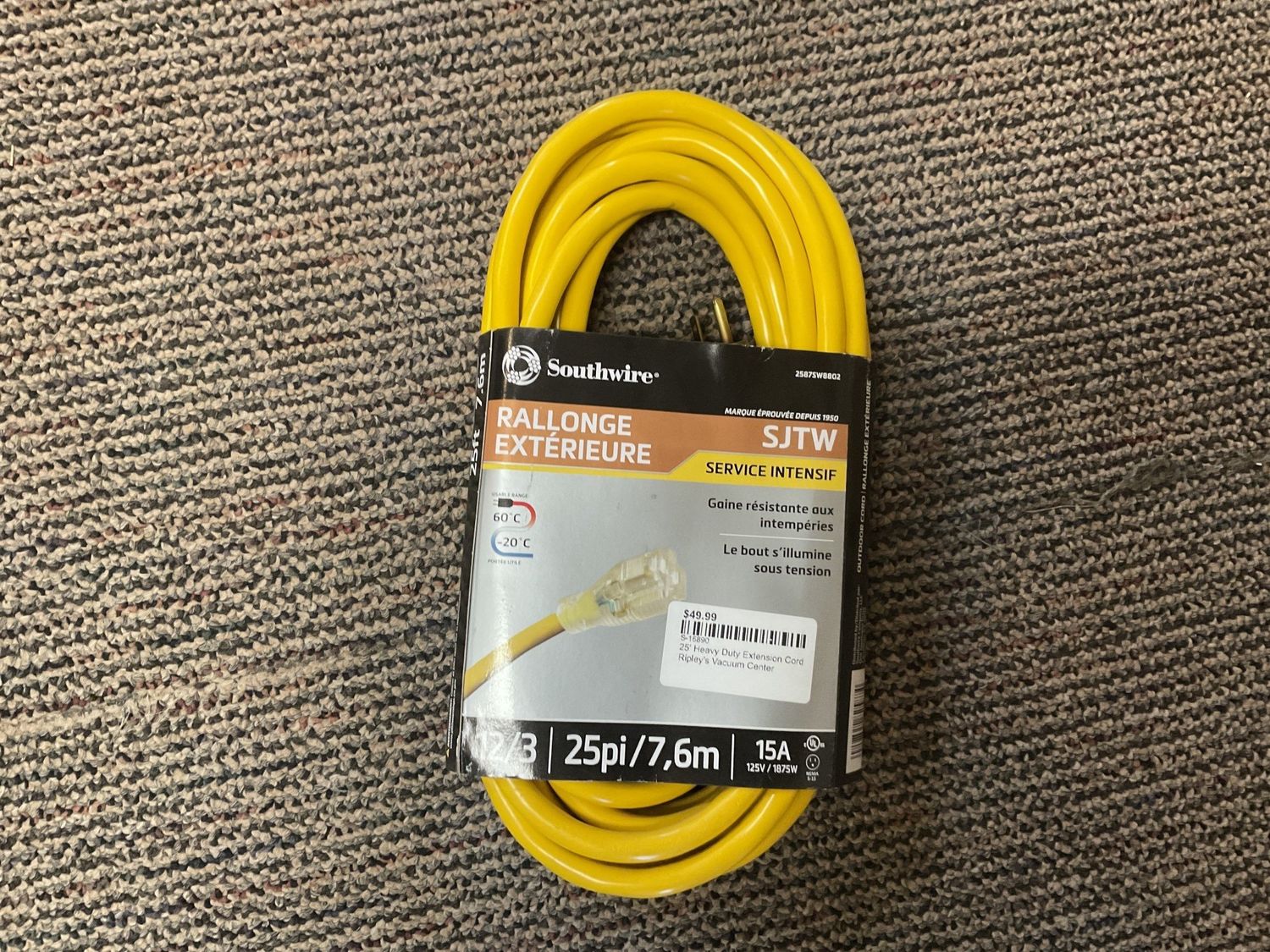 25’ Heavy Duty Extension Cord