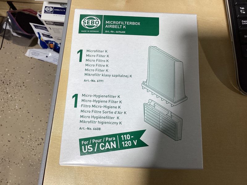 Sebo K Filter Set  ( 1 micro/1exhaust)