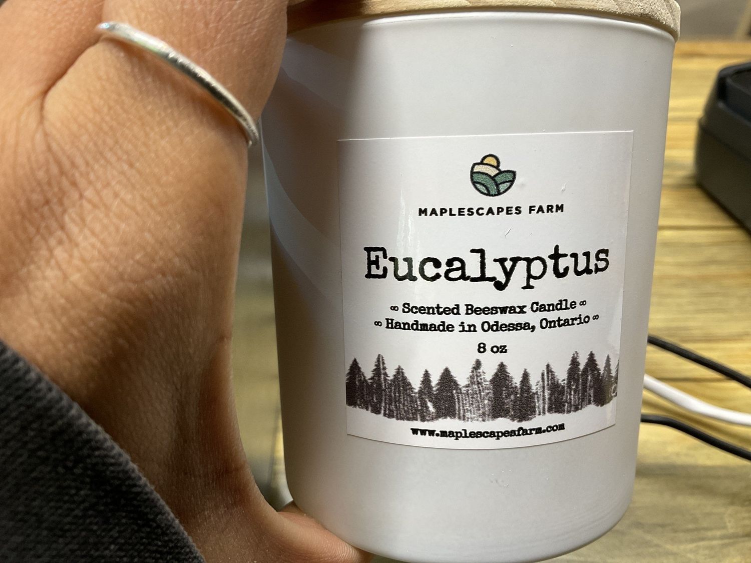 Beeswax candle eucalyptus