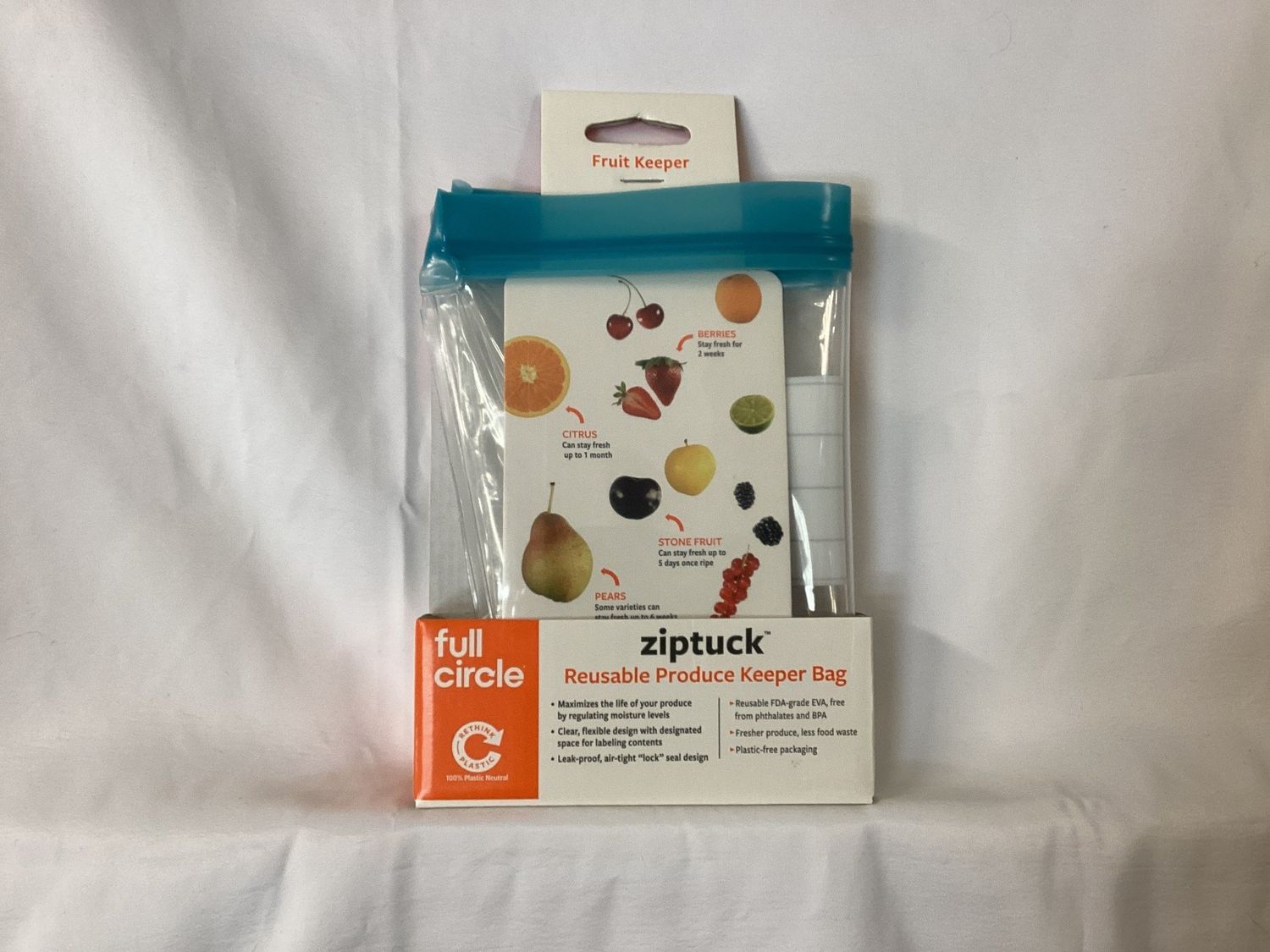 Full circle Ziptuck Reusable Produce Keeper Bag Fruit Keeper