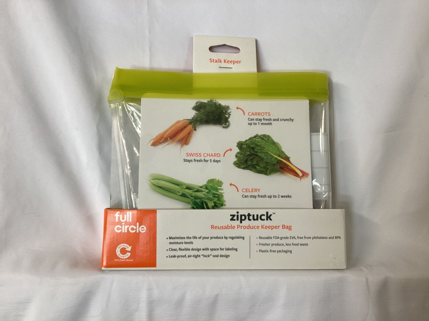Full circle Ziptuck Reusable Produce Keeper Bag Stalk Keeper