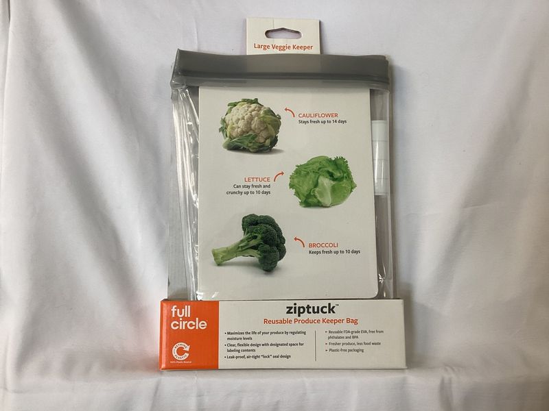 Full circle Ziptuck Reusable Produce Keeper Bag Large Veggie Keeper