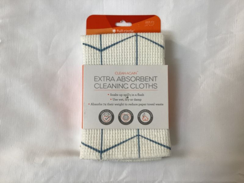 Full circle Clean Again Extra Absorbent Cleaning Cloths Pack of 2 Blue Lines