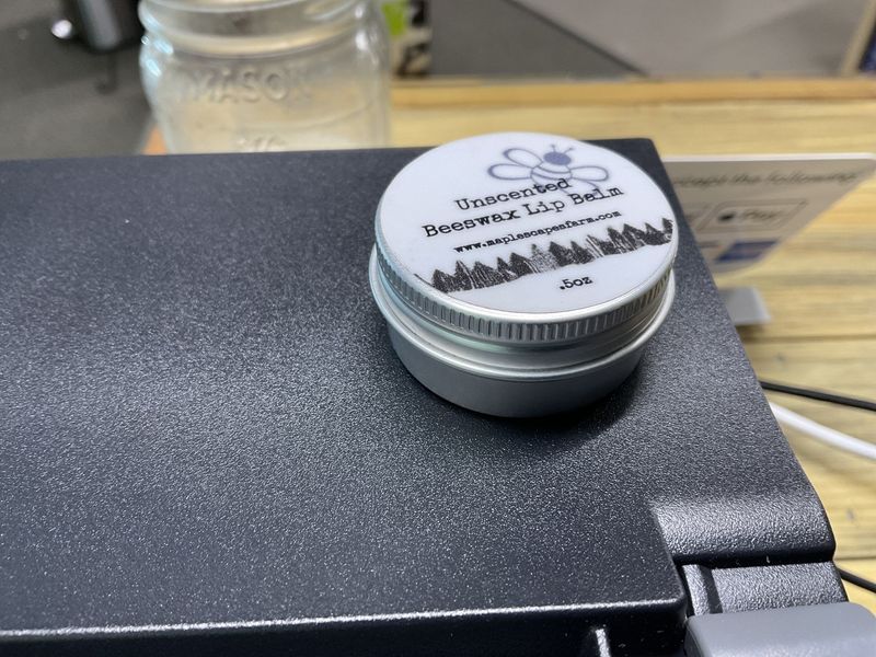 Beeswax lip balm tin