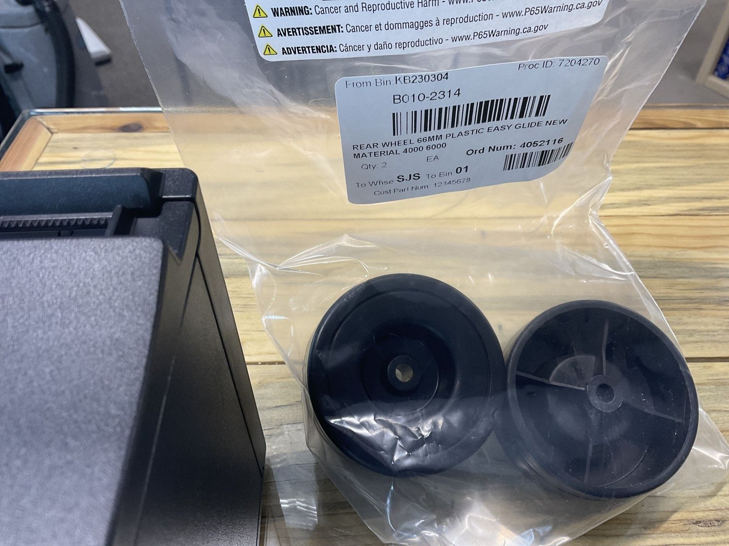 Rear wheel 66mm plastic easy glide