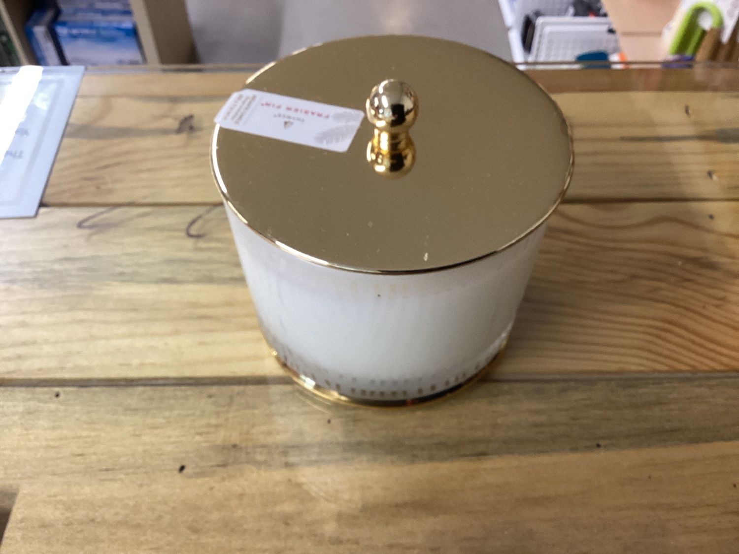 Fraser fir  glided medium poured candle frosted wood grain