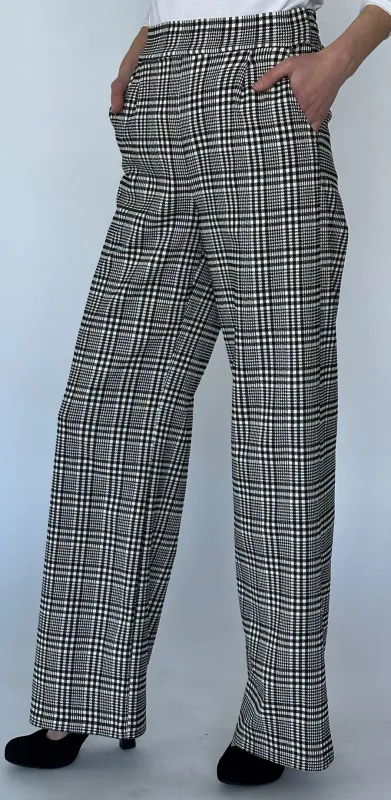 3049-1045 plaid straight leg pull on pant