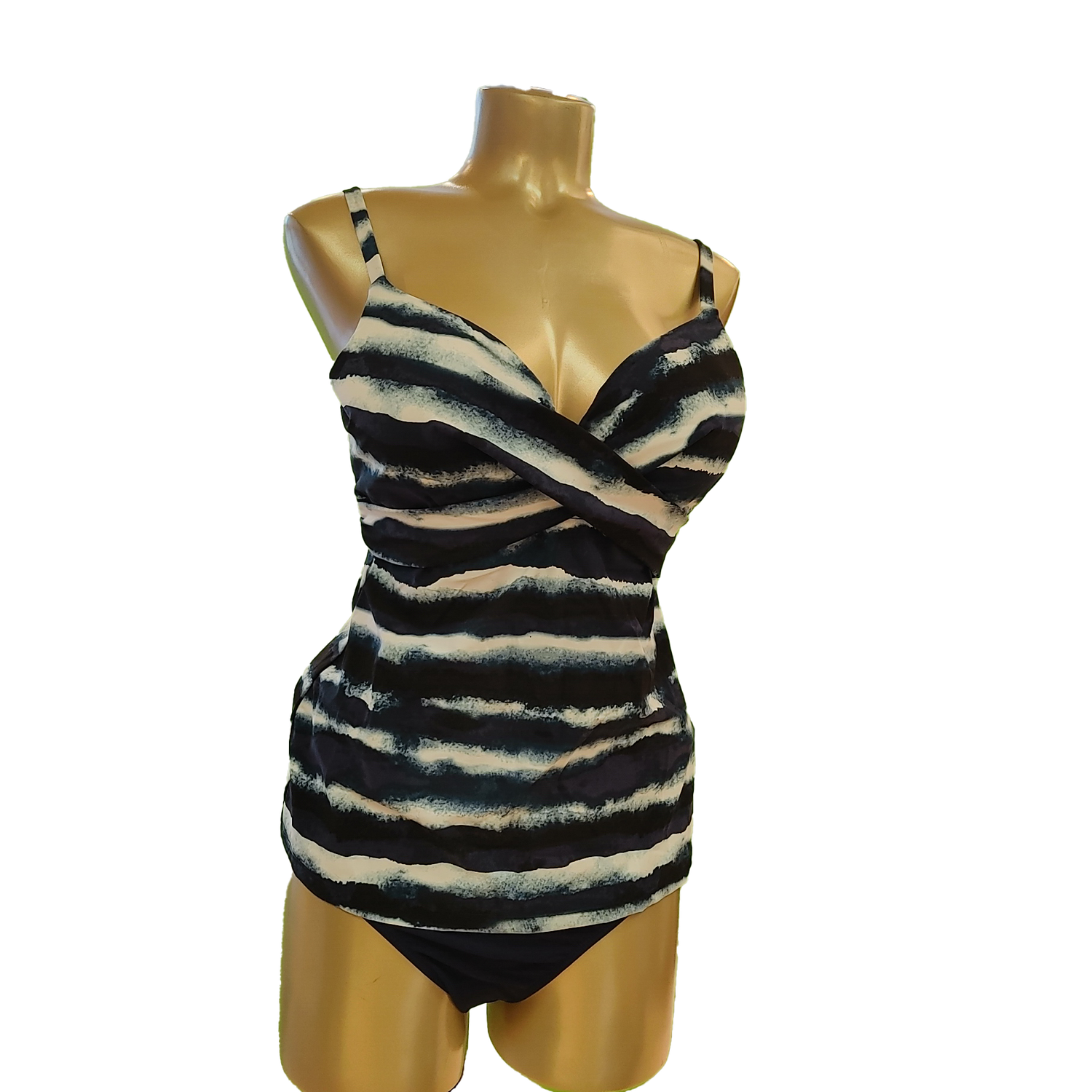 30NK3083 wrap front push up tankini