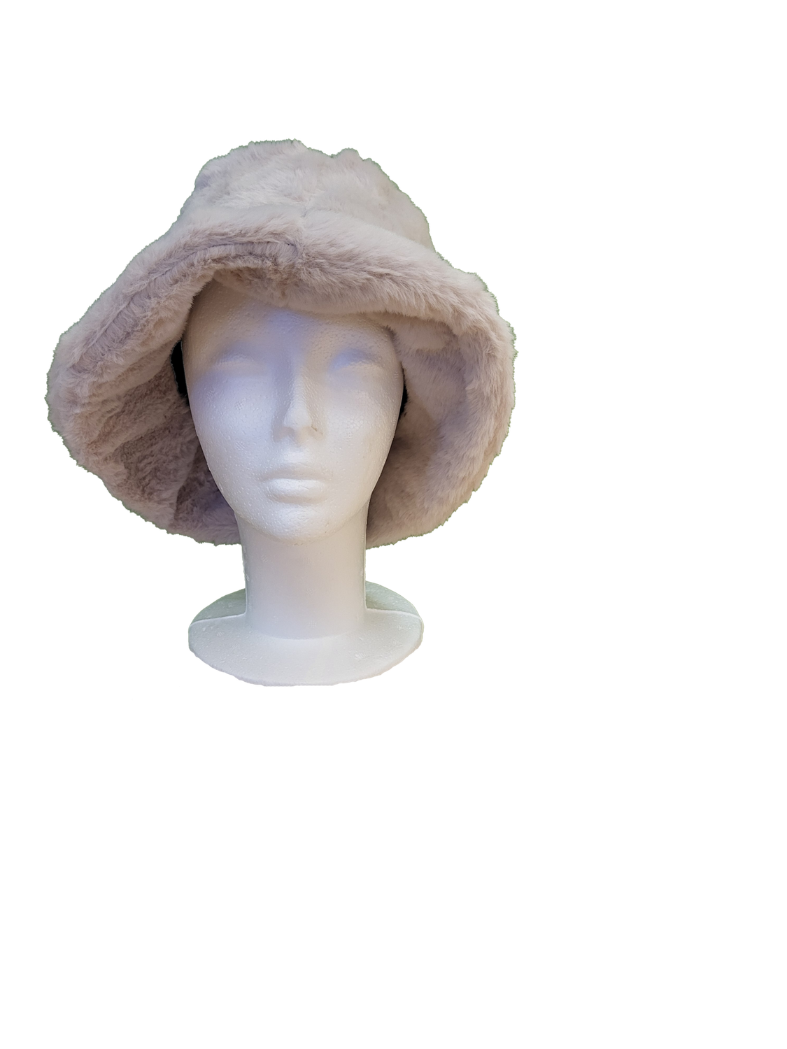 HT503-BGE womens furry winter bucket hat
