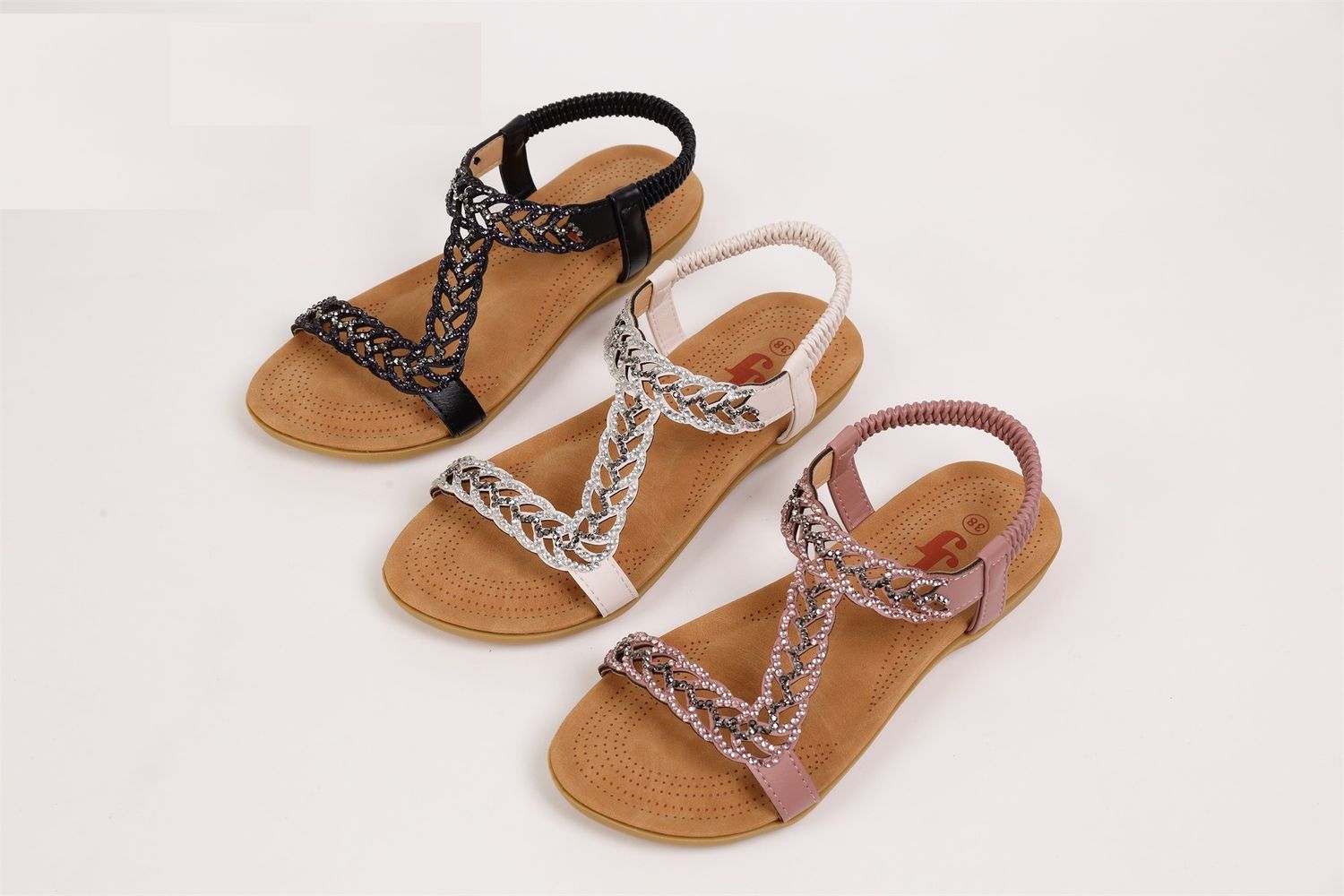 S-1308 sandal with rhinestones