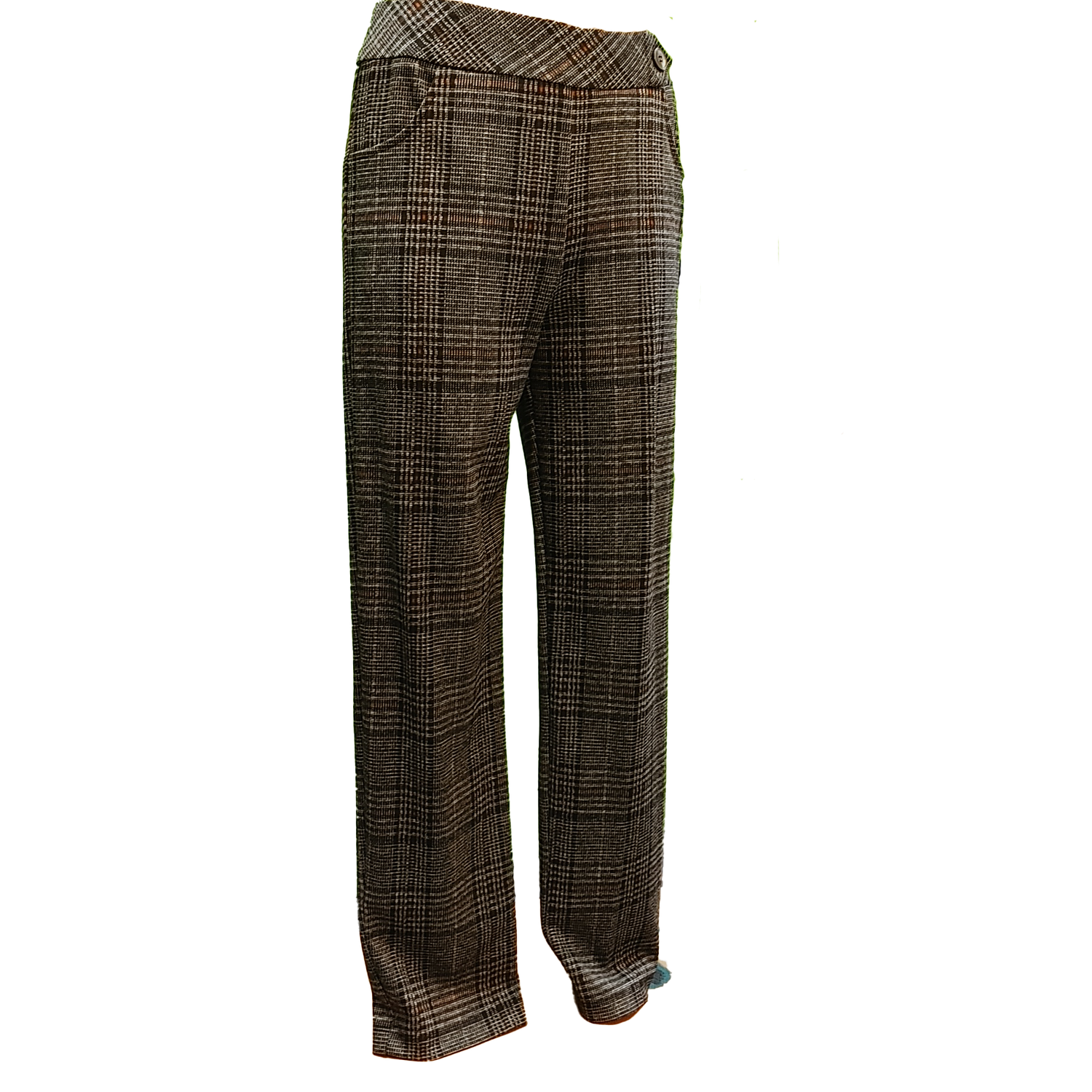 F373P pull on plaid petite pant