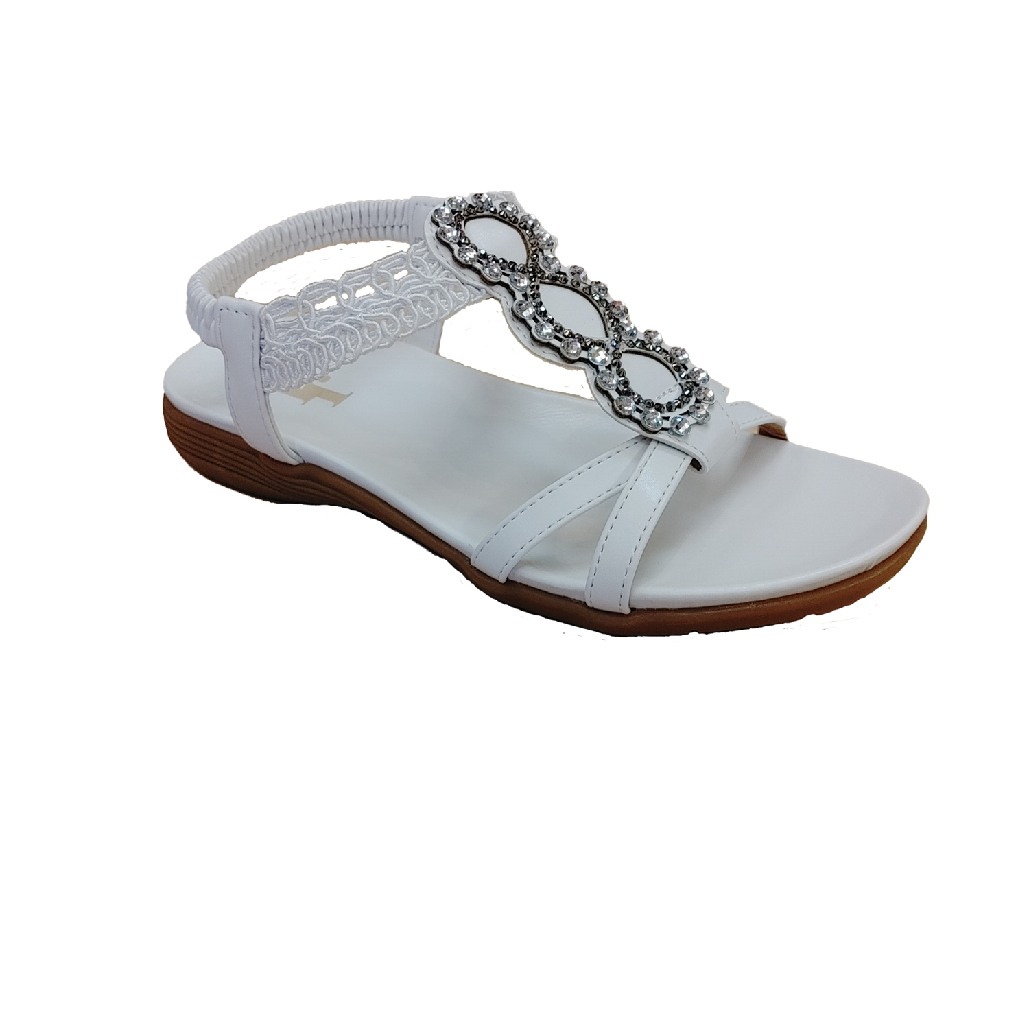 S-1424 flat sandal w/rhinestones