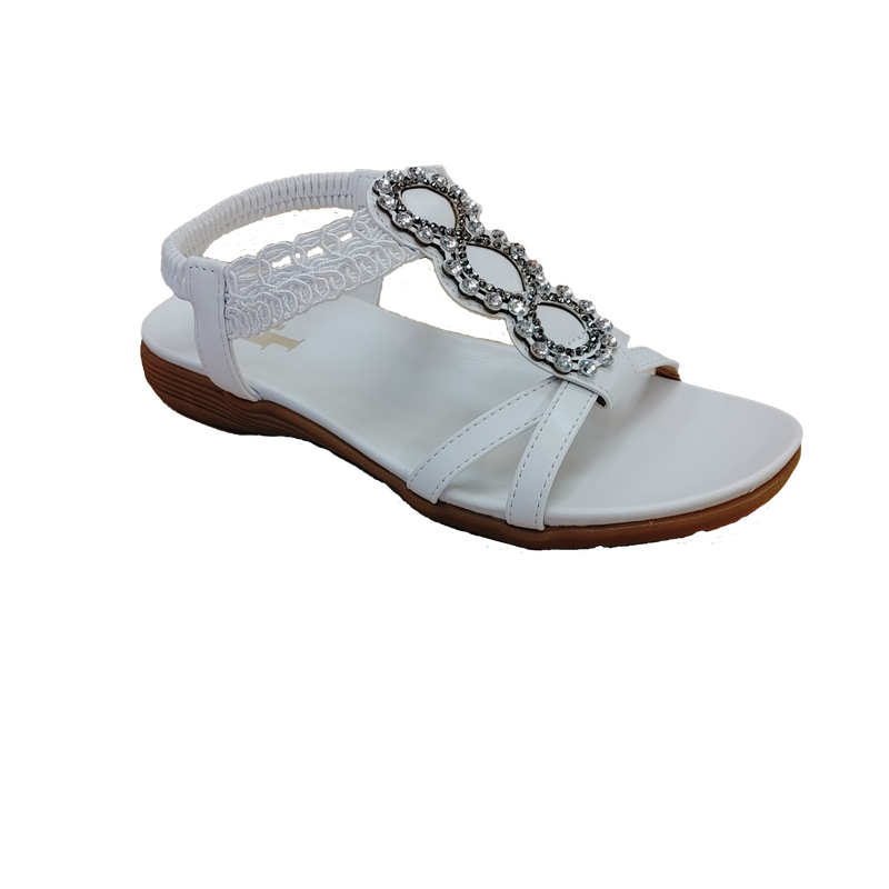 S-1424 flat sandal w/rhinestones