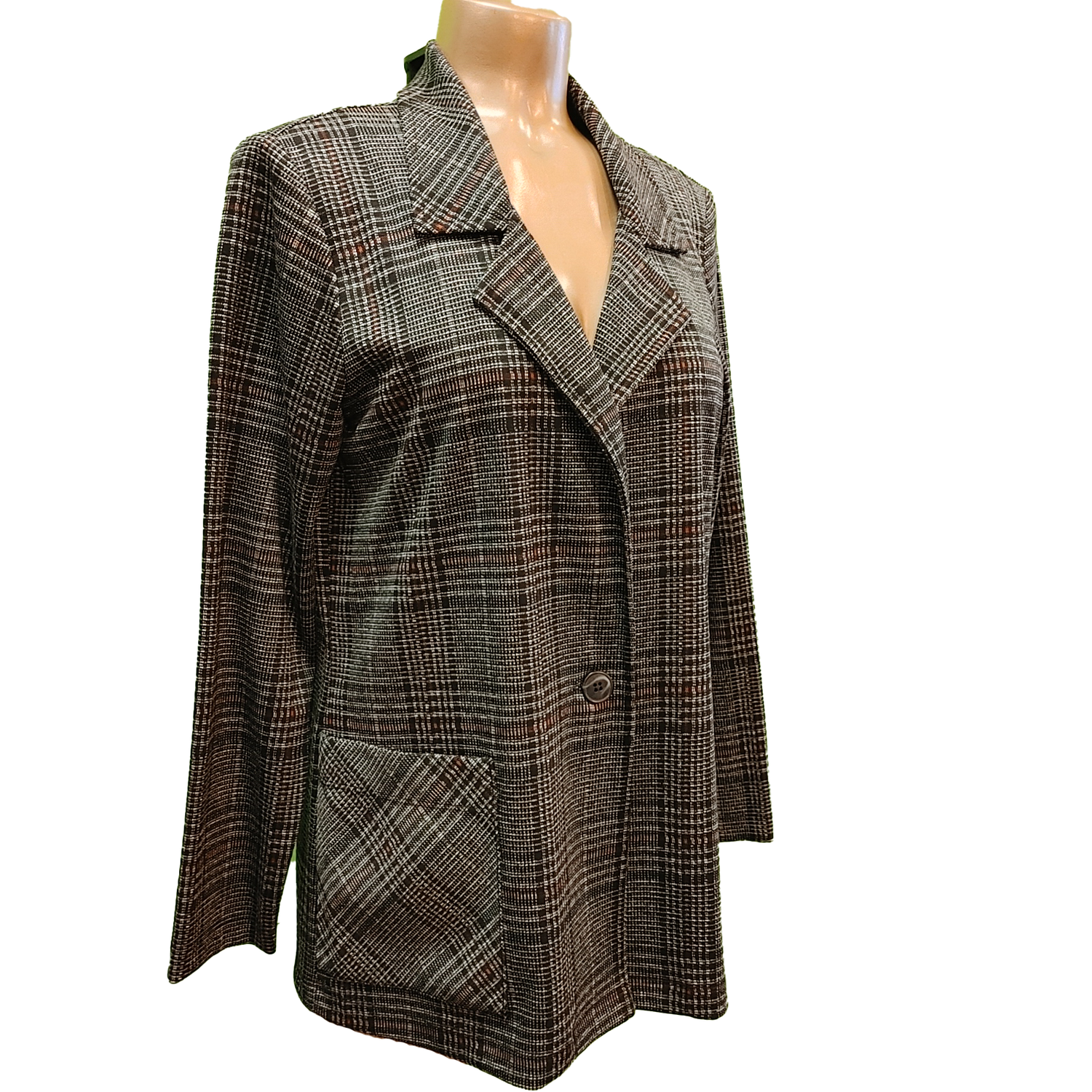 F330J plaid blazer/jacket w/ front pockets