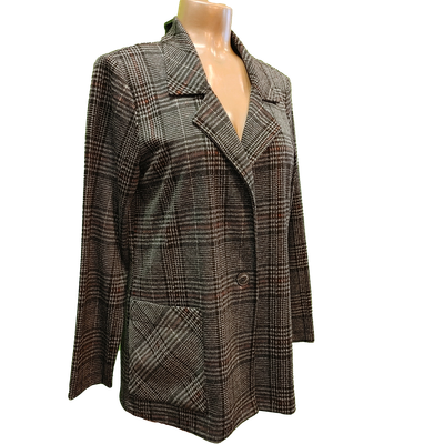 F330J plaid blazer/jacket w/ front pockets