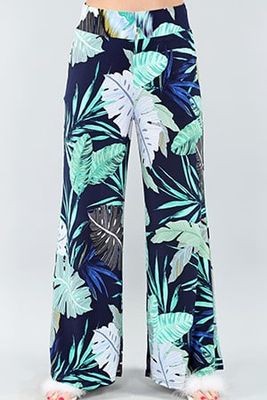 24S4607 Printed wide leg pant w/inseam of 30.5&quot;