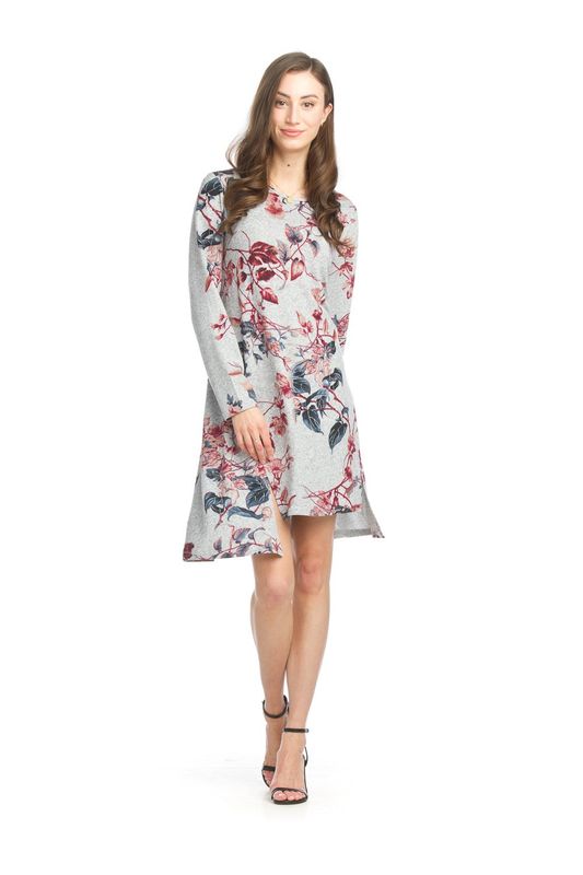 SD-15422 l/s floral Aline sweater dress