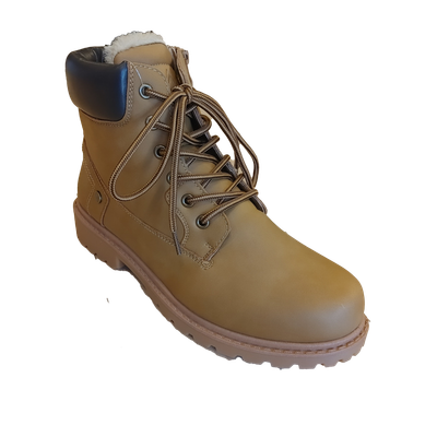 2125400 mens lace up fur lined water resistant short boot w/inside ziperr for easy access
