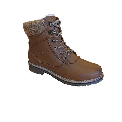 2137145 short fur lined lace up boot w/inside zipper for easy access
