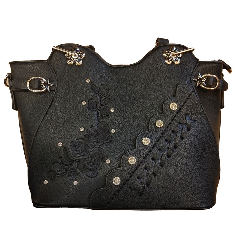 JO6917B small tote w/floral print and extra strap for crossbody