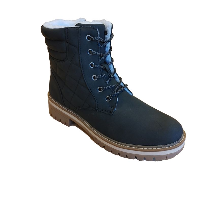 2135129 short lace up winter lined boot w/inside zipper for easy access