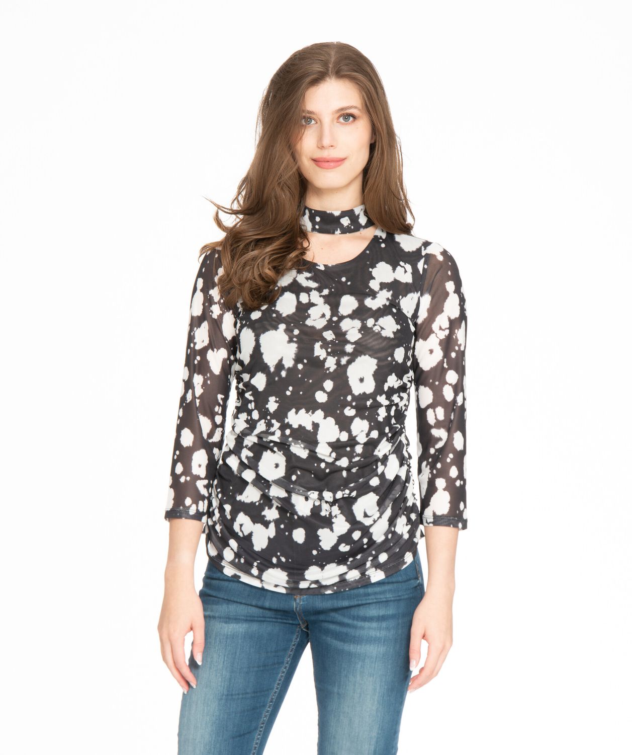 CSTP04251M printed mesh chocker top