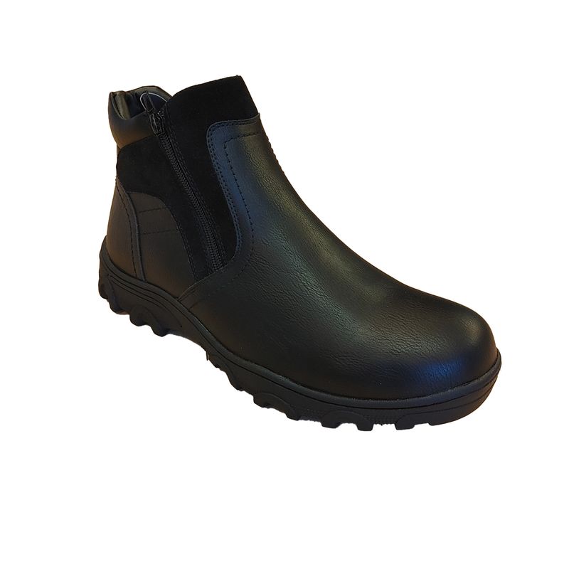 2117480G mens fur lined short winter boot w/zip entry and retractable cleats