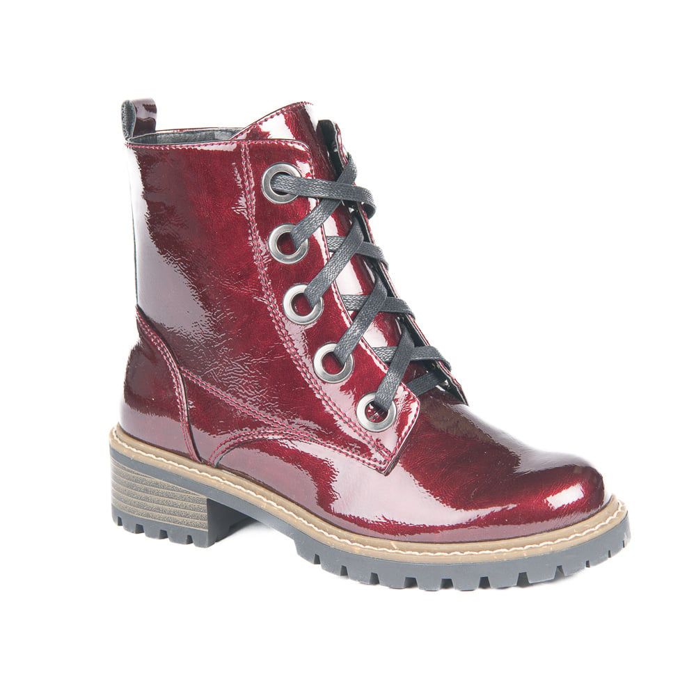 BRET BURG patent lace boot w/inside zip