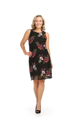 PD-16543 sleeveless floral print lace w/zip back