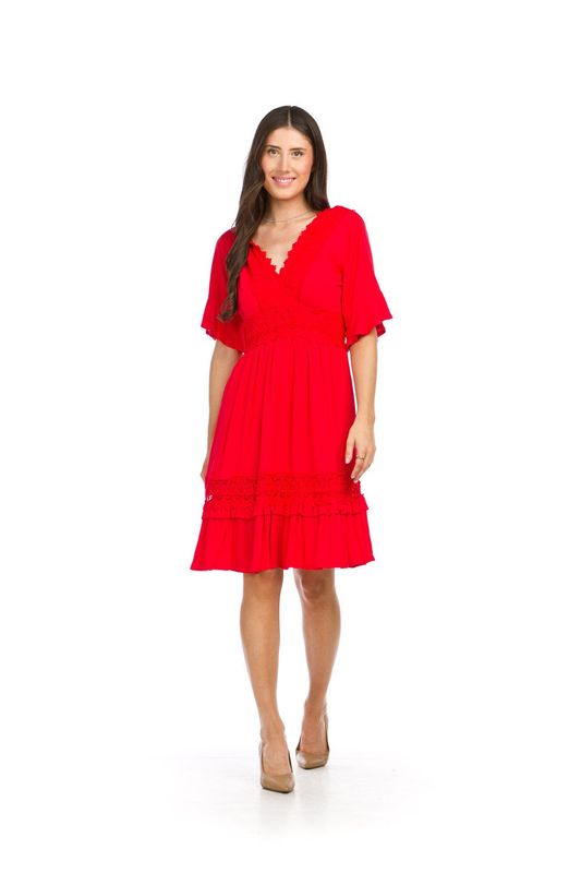 PD-16644  v- neck, open back dress