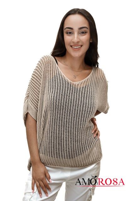 5001-41 crotchet v- neck sweater cover up