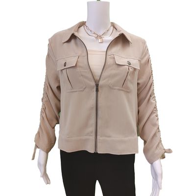 CUJK00531M draw string sleeve zip bomber jacket/blazer