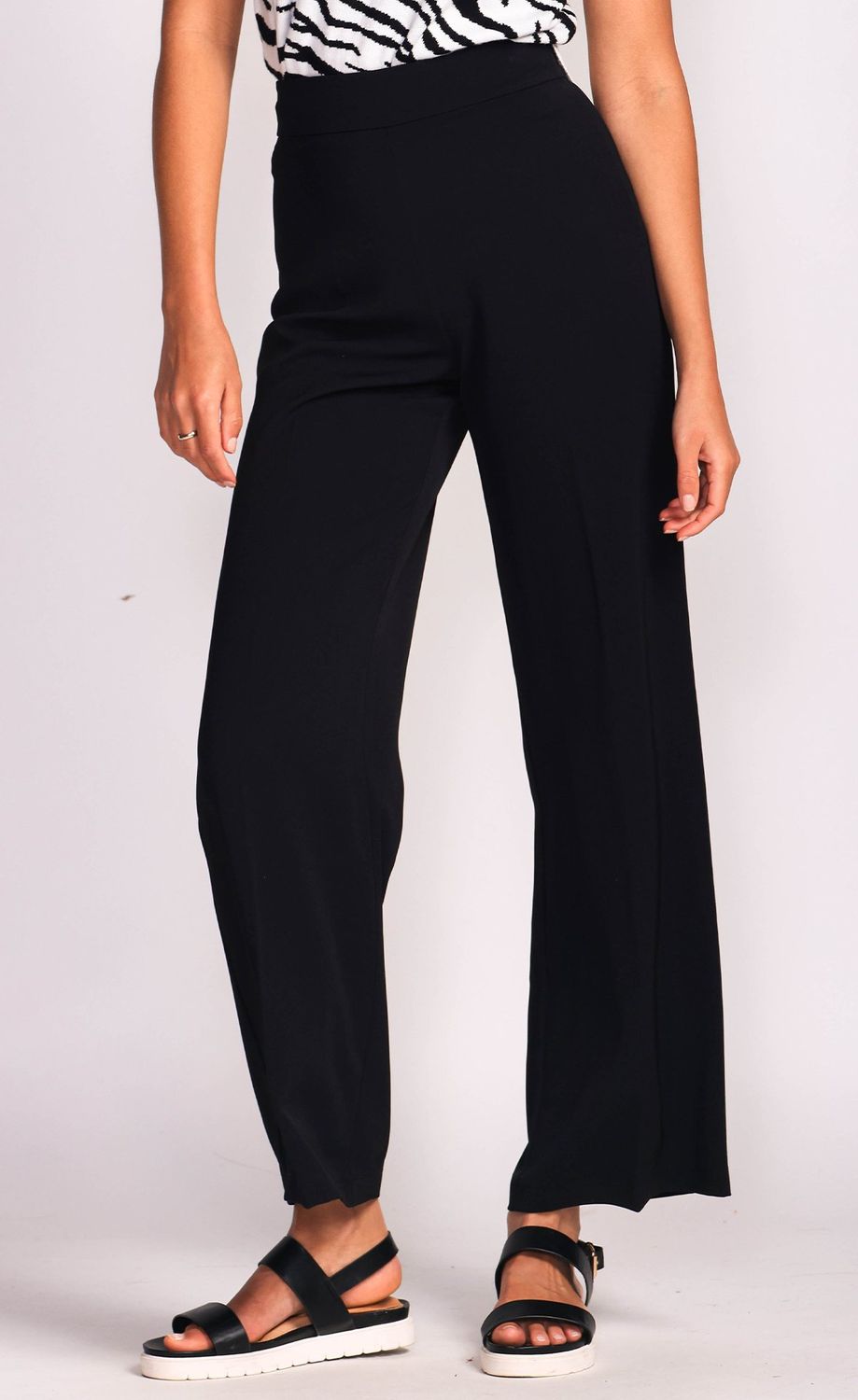 PA-90167BK wide leg dress pant w/zipper on side of waist