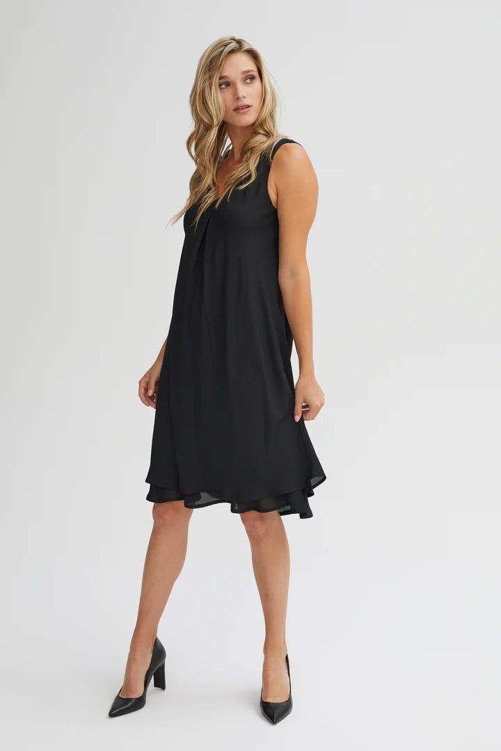 RF2 -CHIFFON-NOIR sleeveless dress