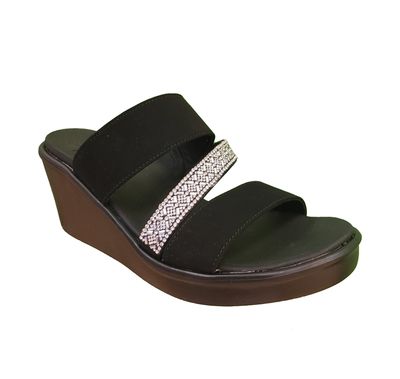 119611/BLK Luxe foan wedge sandal by skechers