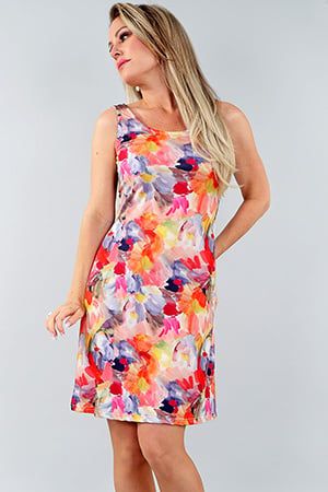 24S3690ORGMULTI sleeveless print sundress