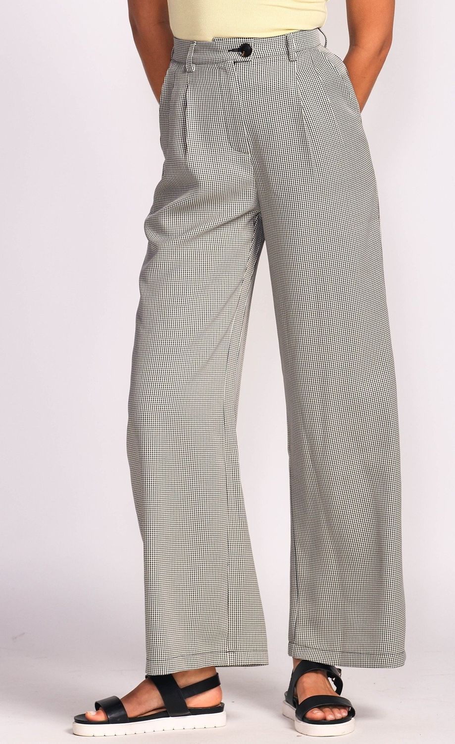 PA-90166G herringbone wide leg dress pant