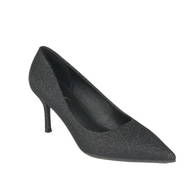 GINA-2BLACK sparkle glitter pump heel