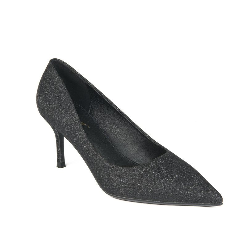 GINA-2BLACK sparkle glitter pump heel