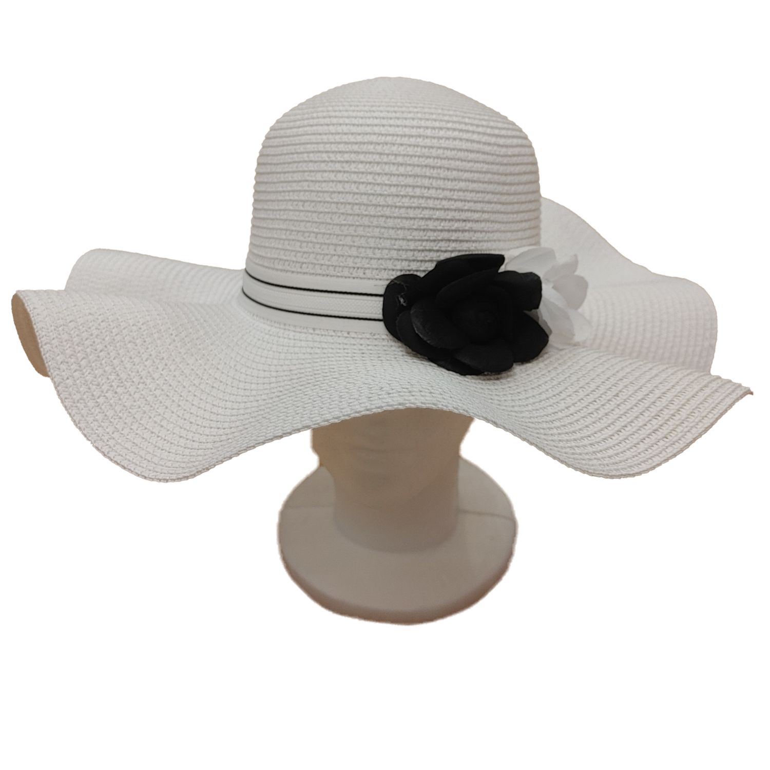 SHT15624W summer shade hat w/flower