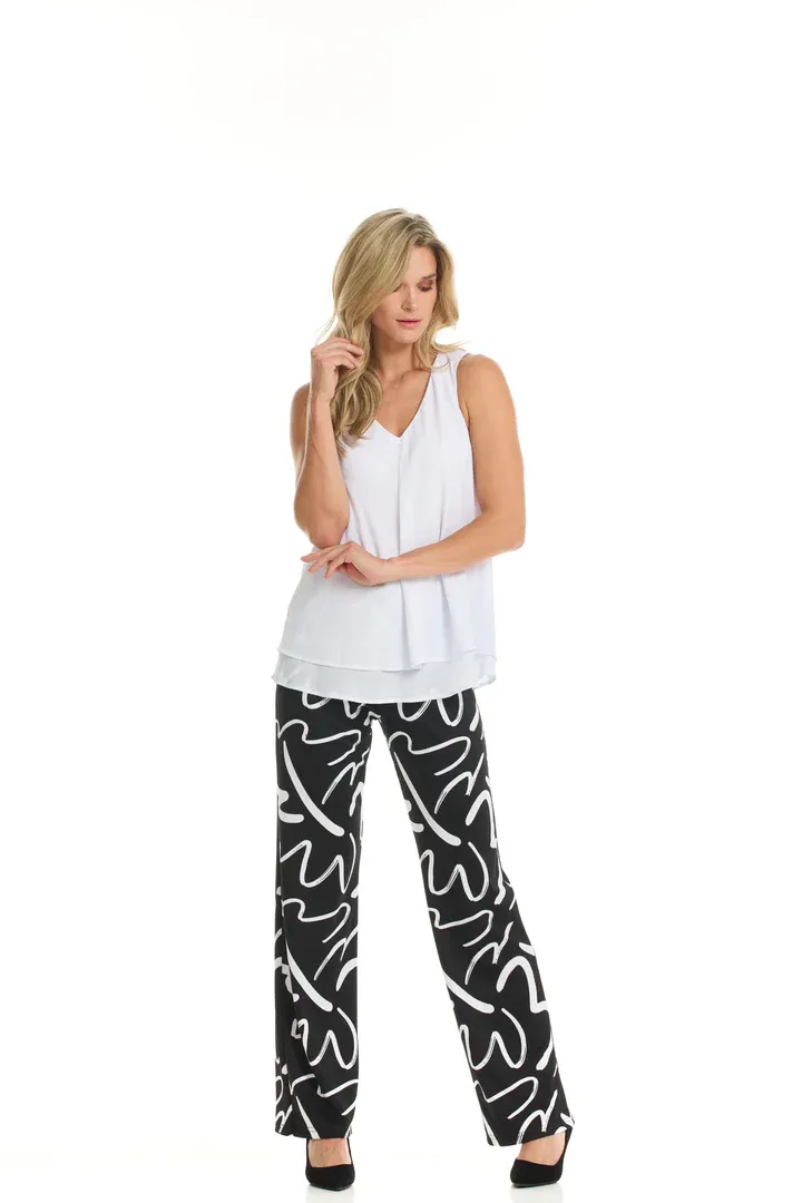 PL-01 printed elastic waist pant