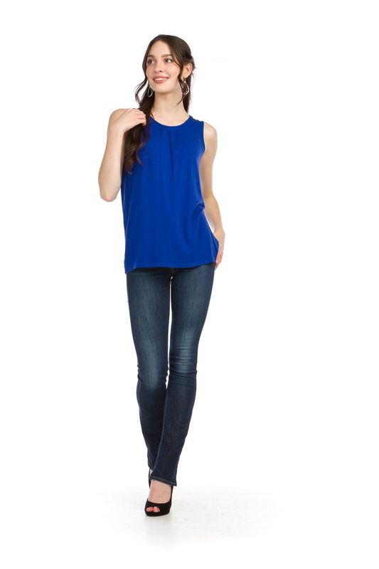 PT-14008BLU Aline stretch bamboo tank 