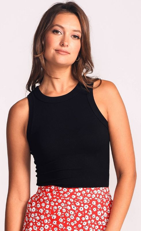 TO-6916251BLK Danika ribbed tank top