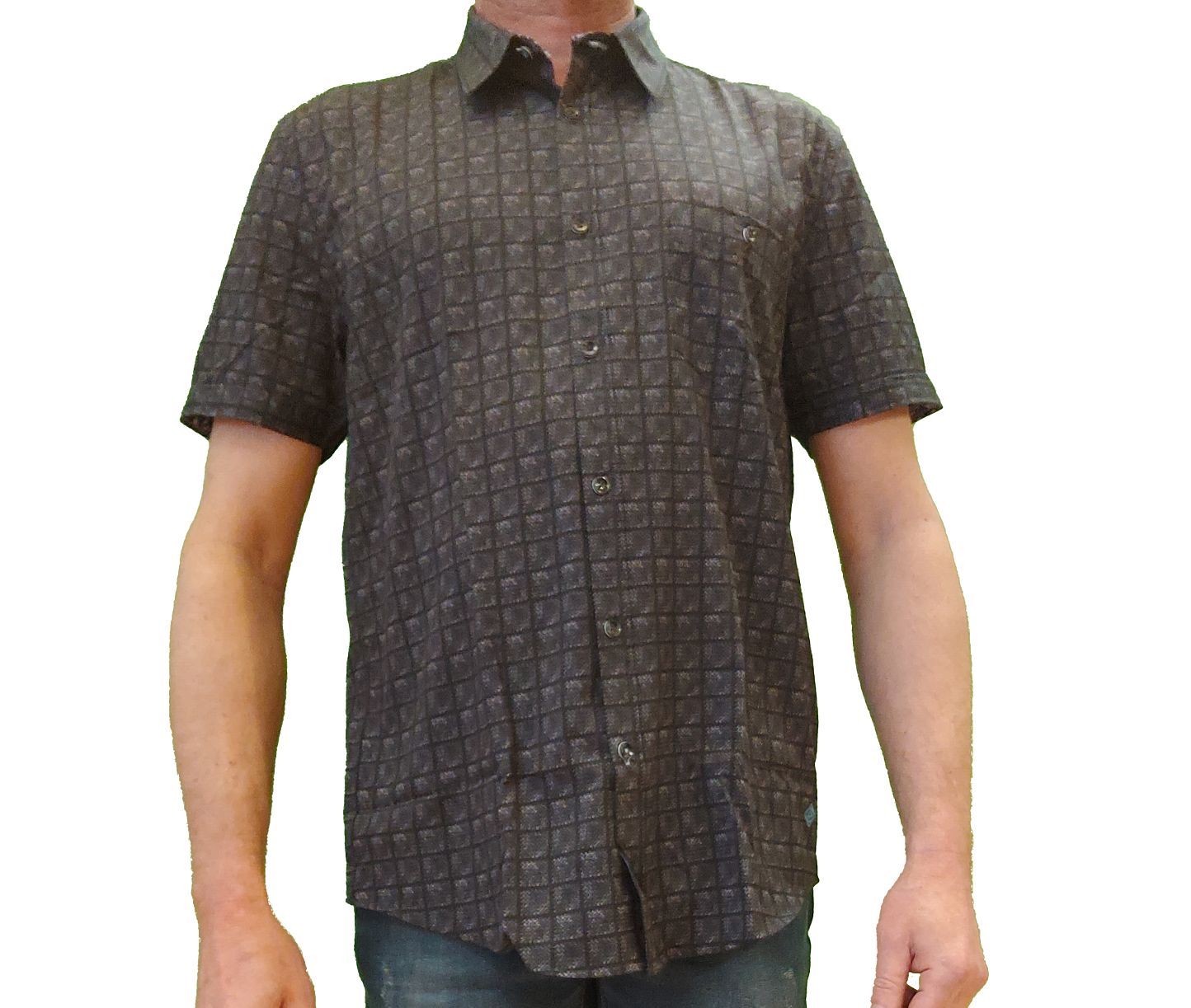 7264649 mens travel 4 way stretch dry edition print shirt